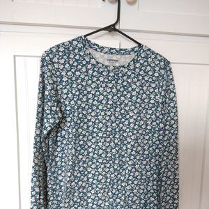 Small Land's End blue/green shirt with light colored flowers